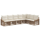 Tuinbankenset poly rattan beige 7 personen