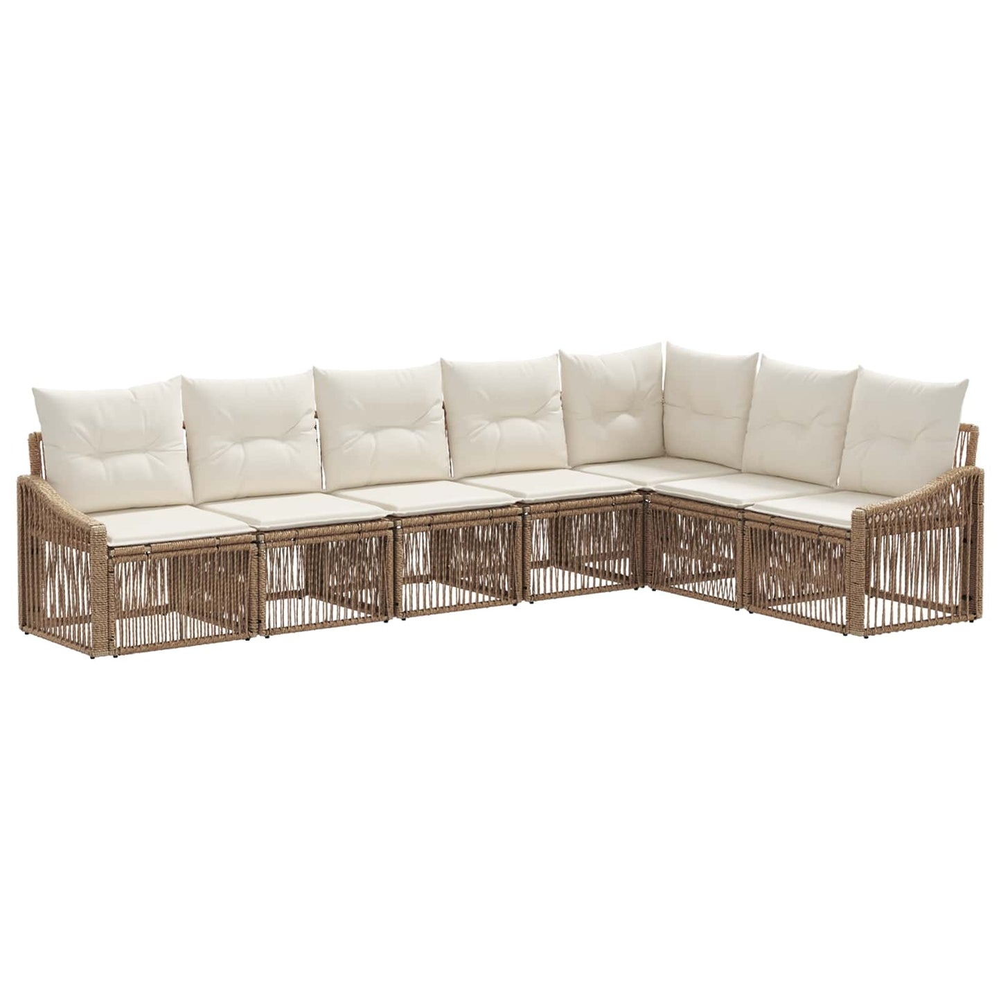 Tuinbankenset 7 pcs Beige poly rattan