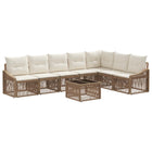 Tuinbankenset poly rattan beige 7 zitplaatsen