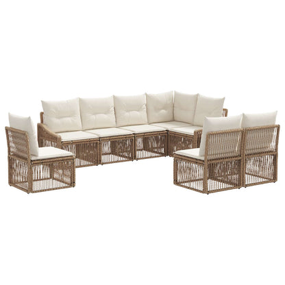 Tuinbankenset 8 pcs Beige poly rattan