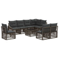 Tuinbankenset 9 pcs Grijs poly rattan