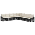 Tuinbankenset poly rattan 9-delig zwart