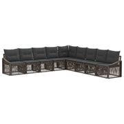 Tuinbankenset poly rattan grijs 9 persoons