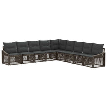 Tuinbankenset 9 pcs Grijs poly rattan