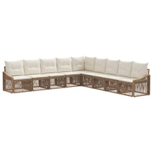 Tuinbankenset 9 pcs Beige poly rattan
