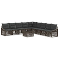 Tuinbankenset 10 pcs Grijs poly rattan