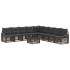 Tuinbankenset poly rattan grijs 9-persoons