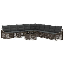 Tuinbankenset 10 pcs Grijs poly rattan