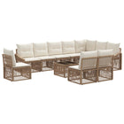 Tuinbankenset poly rattan beige 11-delig