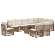 Tuinbankenset poly rattan beige 11-delig