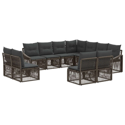 Tuinbankenset 11 pcs Grijs poly rattan