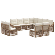 Tuinbankenset 11 pcs Beige poly rattan