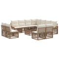 Tuinbankenset 12 pcs Beige poly rattan