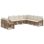 Tuinset poly rattan beige 9-delig