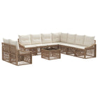 Tuinbankenset poly rattan beige 10-delig