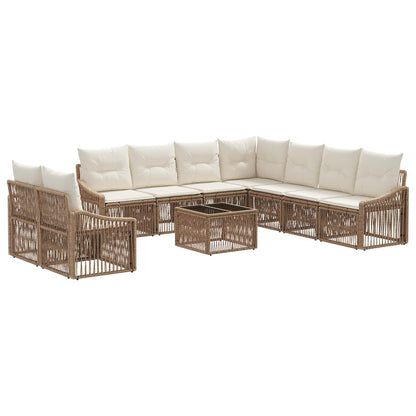 Tuinbankenset 10 pcs Beige poly rattan