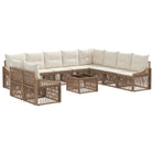 Tuinset poly rattan 10 zitplaatsen beige