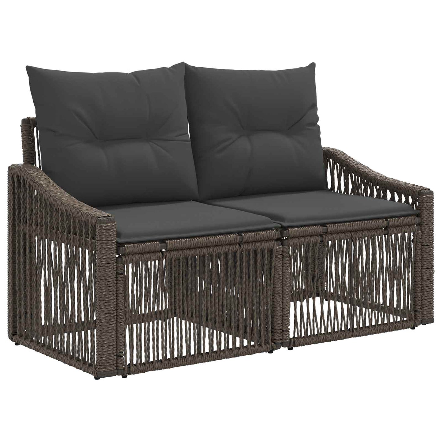 Tuinbankenset 7 st 7-Aantal zitplaatsen Grijs poly rattan