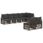 Tuinbankenset poly rattan grijs 8 personen