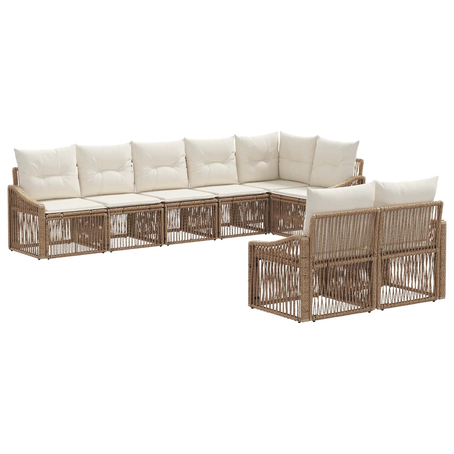 Tuinbankenset 8 pcs Beige poly rattan