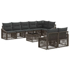 Tuinbankenset poly rattan grijs 8 personen