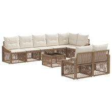 Tuinbankenset 9 pcs Beige poly rattan