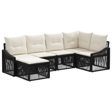 Tuinbankenset 6 pcs Zwart poly rattan
