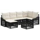 Tuinbankenset poly rattan zwart 8 persoons