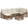 Tuinbankenset 7 pcs Beige poly rattan