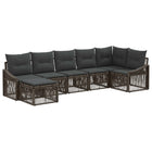 Tuinset poly rattan grijs 7-delig