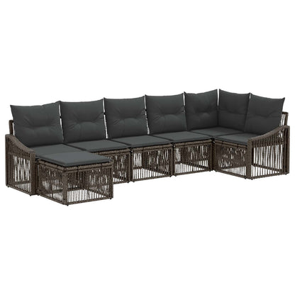 Tuinbankenset 7 pcs Grijs poly rattan