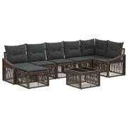 Tuinbankenset poly rattan grijs 8-delig