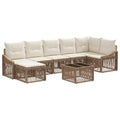 Tuinbankenset 8 pcs Beige poly rattan
