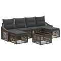 Tuinbankenset 7 pcs Grijs poly rattan