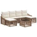 Tuinbankenset 7 pcs Beige poly rattan