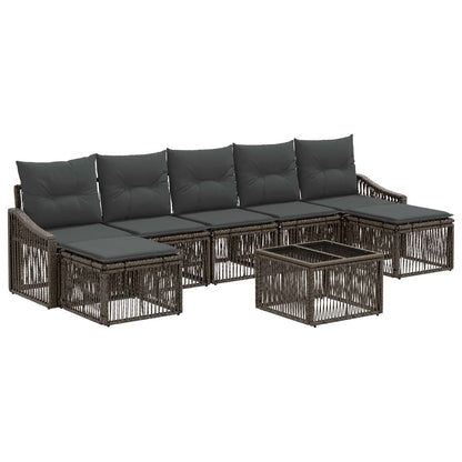 Tuinbankenset 8 pcs Grijs poly rattan