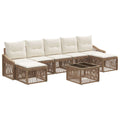 Tuinbankenset 8 pcs Beige poly rattan