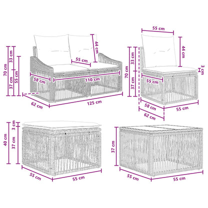 Tuinbankenset 8 pcs Beige poly rattan