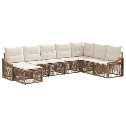 Tuinbankenset 8 pcs Beige poly rattan
