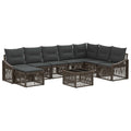 Tuinbankenset 9 pcs Grijs poly rattan