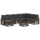 Tuinset poly rattan grijs 9-delig