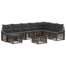 Tuinbankenset 9 pcs Grijs poly rattan