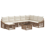 Tuinset poly rattan 9-delig beige