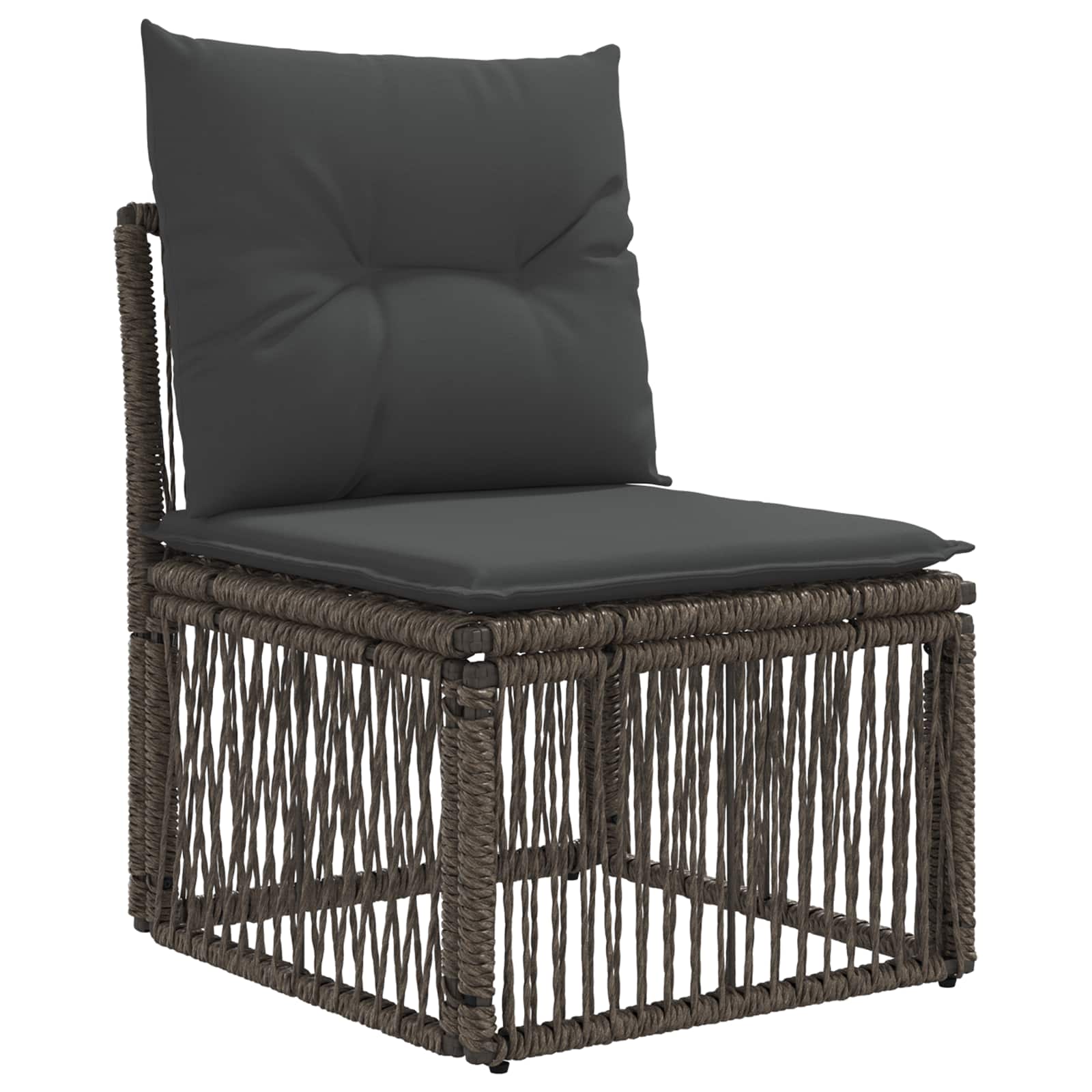 Tuinbankenset 6 st 6-Aantal zitplaatsen Grijs poly rattan