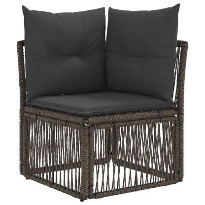 Tuinbankenset 7 st 7-Aantal zitplaatsen Grijs poly rattan