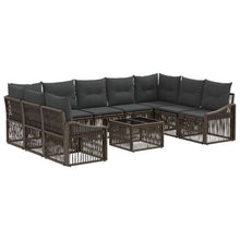 Tuinbankenset 10 pcs Grijs poly rattan