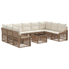 Tuinbankenset poly rattan beige 10-delig