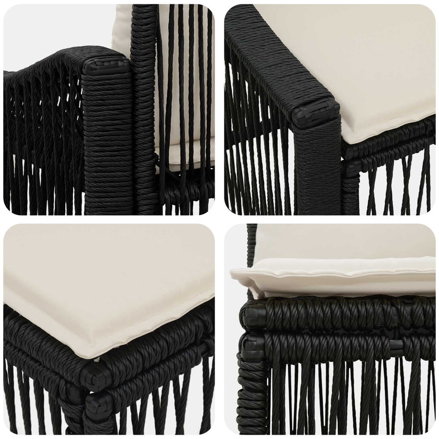 Tuinbankenset 10 pcs Zwart poly rattan