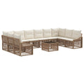 Tuinbankenset 11 pcs Beige poly rattan