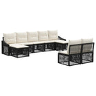Tuinbankenset poly rattan 9 personen zwart